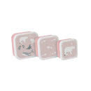 Saro Set of 3 Arctic Pink Lunch Boxes