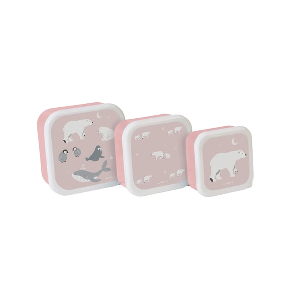 Saro Set of 3 Arctic Pink Lunch Boxes