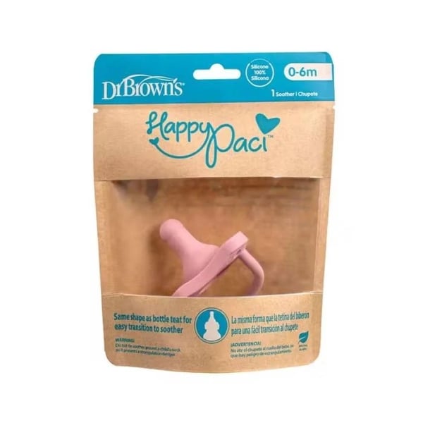 Dr. Browns HappyPaci Pink Silicone Pacifier 0-6M