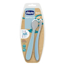 Chicco Soft Silicone Spoon 6M+ Blue x2