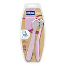 Chicco Soft Silicone Spoon 6M+ Pink x2
