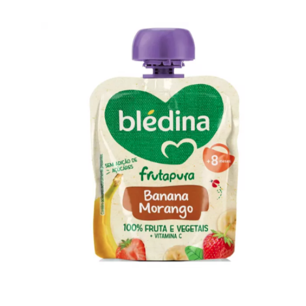 Blédina FrutaPura Strawberry Banan Sachet 85G +8M