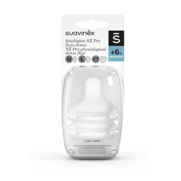 Suavinex SX Pro Physiological Silicone Teat L 6M+ X2