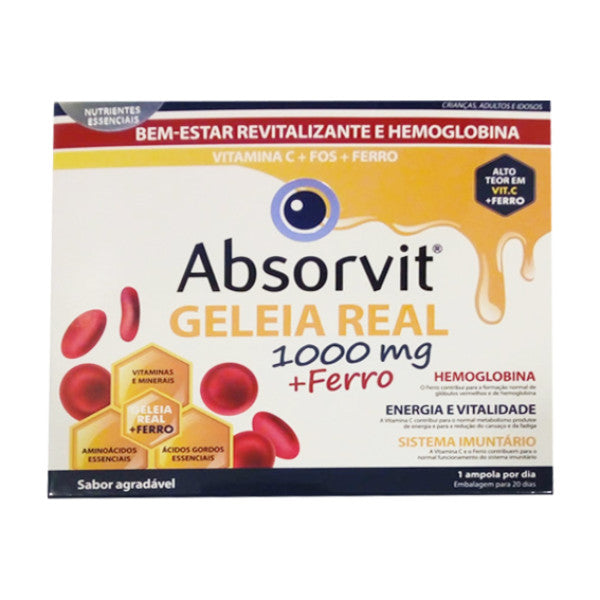 Absorvit Royal Jelly 1000Mg +Iron Ampoules x20