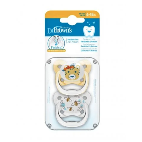 Dr. Browns Prevent Butterfly Pacifier 6-18M Yellow