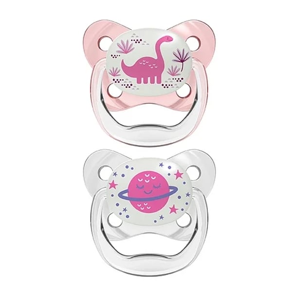 Dr. Browns PreVent Nighttime Pacifier 6-18M Pink x2