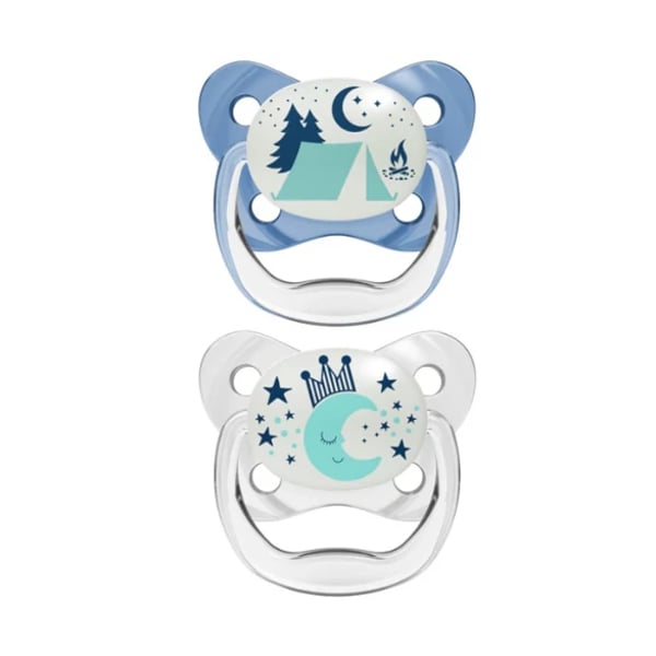 Dr. Browns PreVent Nighttime Pacifier 6-18M Blue x2