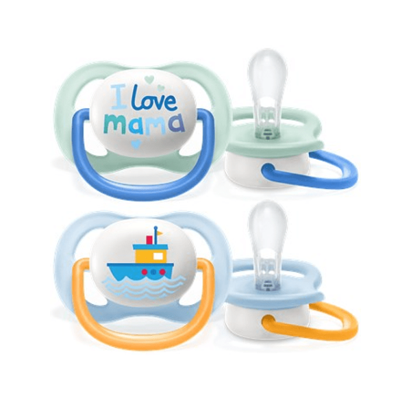 Philips Avent Ultra Air Happy Pacifiers 0-6M Boy X2