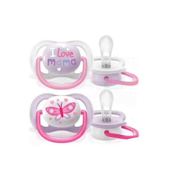 Philips Avent Ultra Air Happy Pacifier 0-6M Girl X2