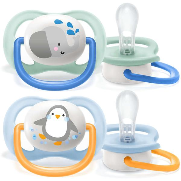 Philips Avent Ultra Air Animals Pacifiers 0-6M Boy X2