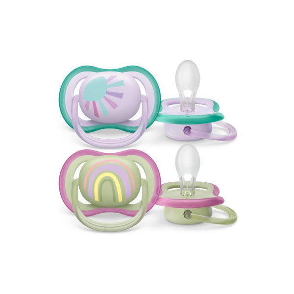 Philips Avent Ultra Air Deco Pacifiers 0-6M Girl X2