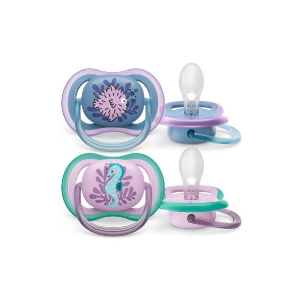 Philips Avent Ultra Air Deco Pacifiers 6-18M Girl X2