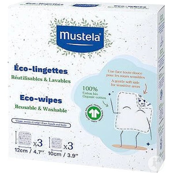 Mustela Baby Eco Reusable Wipes x6