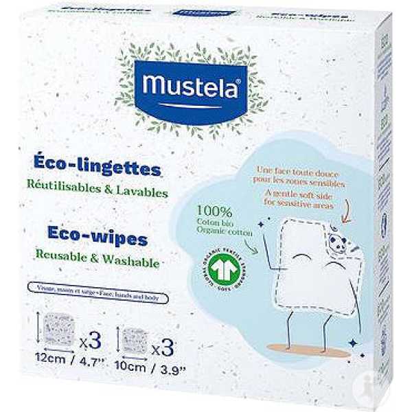 Mustela Baby Reusable Eco Wipes x6