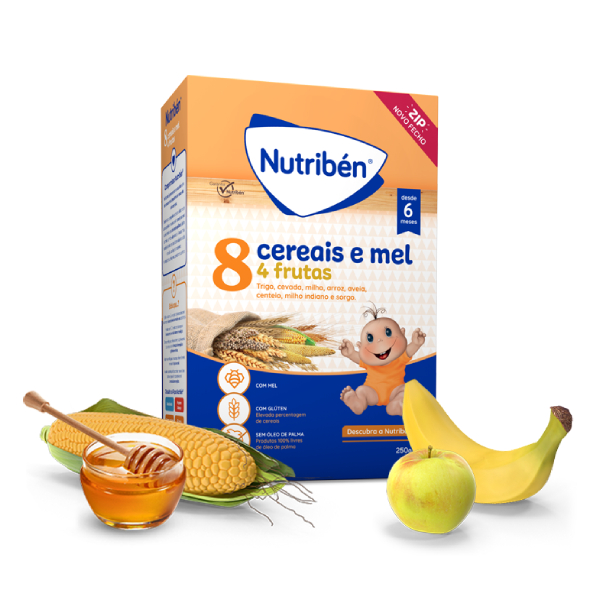 Nutribén Flour 8 Cereals and Honey 4 Fruits 6M 250G