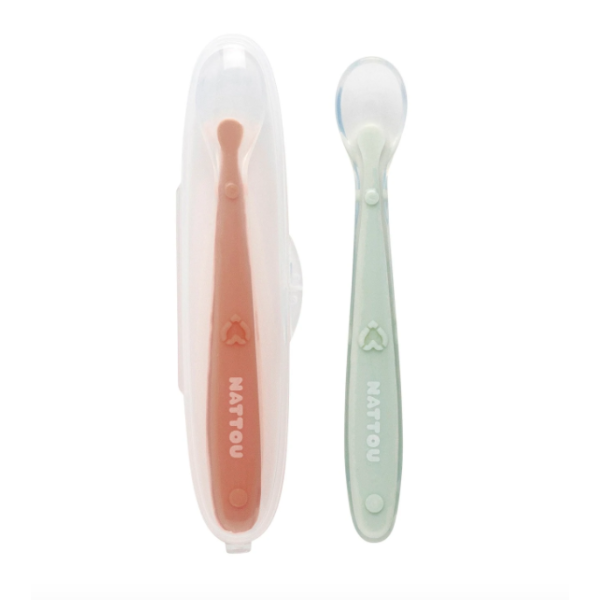 Nattou 2 Silicone Spoons + 1 Protection Box