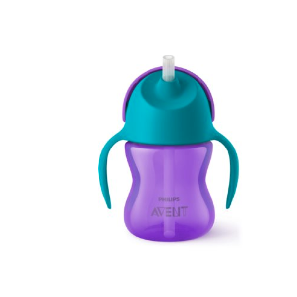 Philips Avent Straw/Handle Cup 200ml Purple 9M+