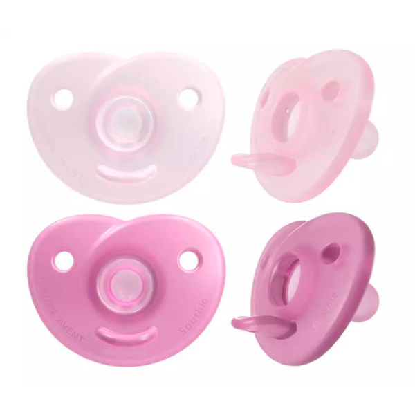 Philips Avent Soothie Silicone Pacifier 0-6 Girl x2