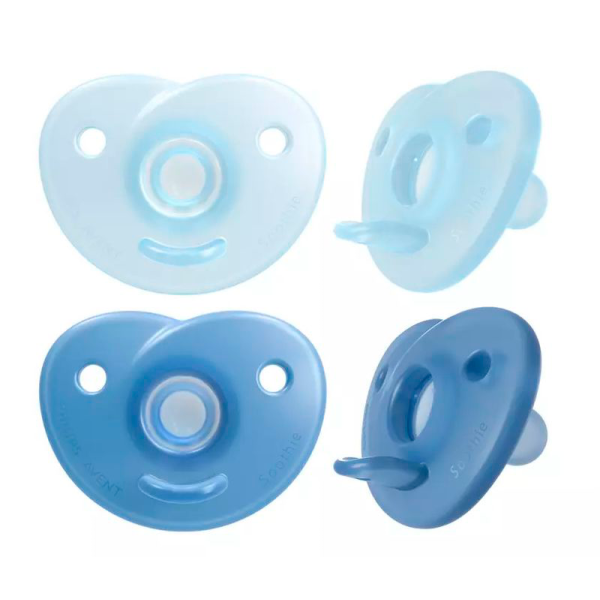 Philips Avent Soothie Silicone Pacifier 0-6 Boy x2