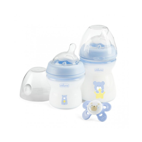 Chicco Boy NaturalFeeling Set 150ml Bottle with Teat + 250ml Bottle with Teat + Physio Forma Confort