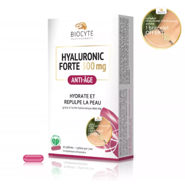 Biocyte Hyaluronic Forte 300mg Anti Age x30 with Bracelet Offer