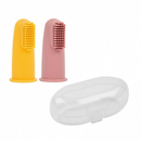 Nattou Baby Toothbrush 2 Unit(s) 6M + Pink/Yellow Silicone + Protective Case