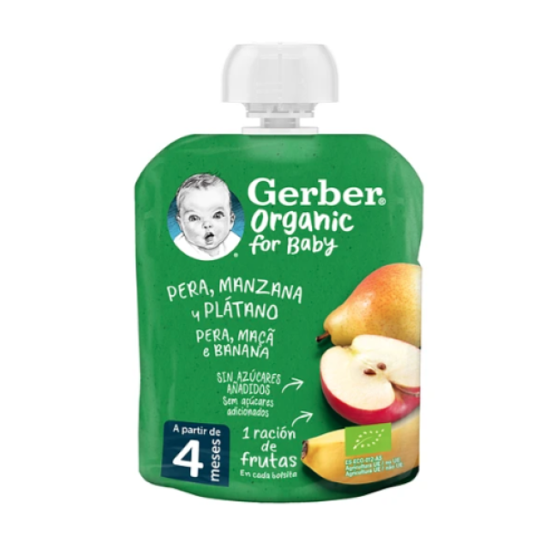 Gerber Organic Pear Apple Banana 90g