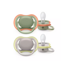 Philips Avent Ultra Air Pacifier 2 Units 6M-18M Neutral with Sterilization and/or Transport Box