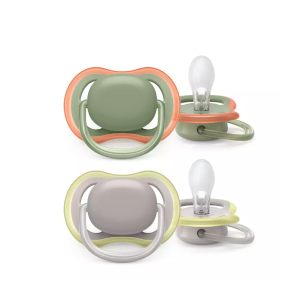 Philips Avent Ultra Air Pacifier 2 Units 6M-18M Neutral with Sterilization and/or Transport Box