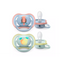 Philips Avent Ultra Air Pacifiers 2 Units 0M-6M Trendy Boy with Sterilizing and/or Transport Box