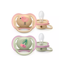 Philips Avent Ultra Air Pacifiers 2 Units 0M-6M Trendy Girl with Sterilizer and/or Transport Box