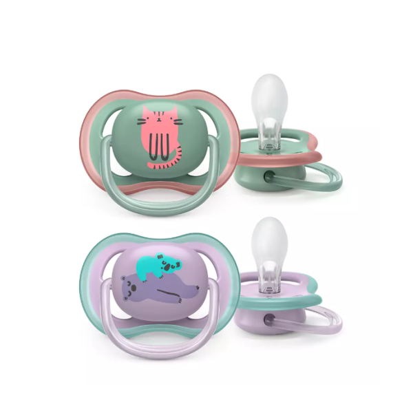 Philips Avent Ultra Air Pacifier 2 Units 6M-18M Trendy Girl with Sterilizing and/or Transport Box