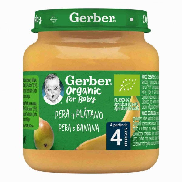 Gerber Organic Pear and Banana Jar +4M 125g