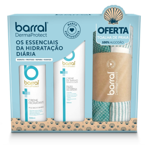 Barral DermaProtect Pack Bath Cream 500ml + Moisturizer 400ml + Towel Offer