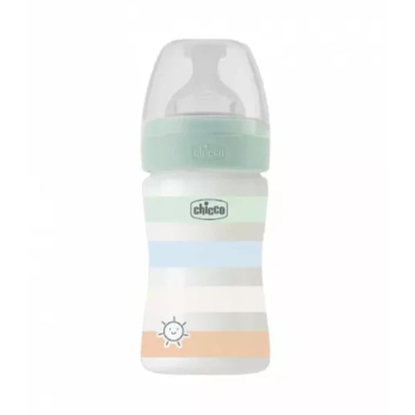 Chicco Well-Being Plastic Bottle 150ml Normal Flow Green