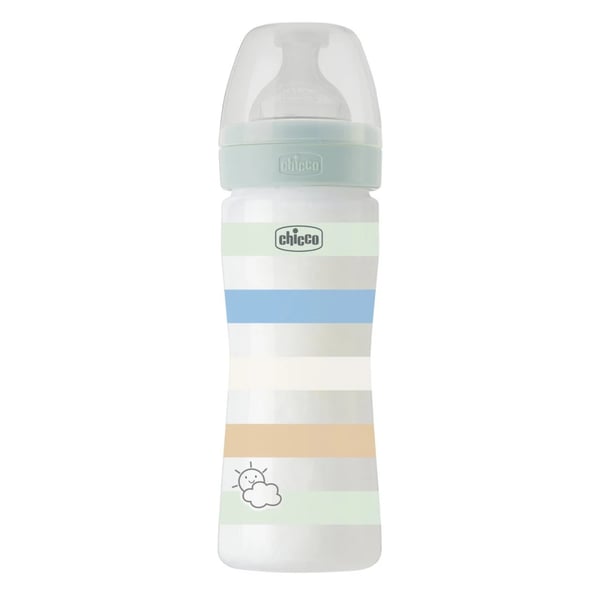 Chicco Well-Being Plastic Bottle 250ml Medium Flow Green
