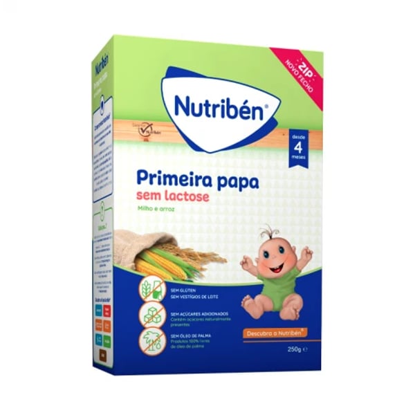 Nutribén First Lactose-Free Porridge Corn and Rice 4M 250G