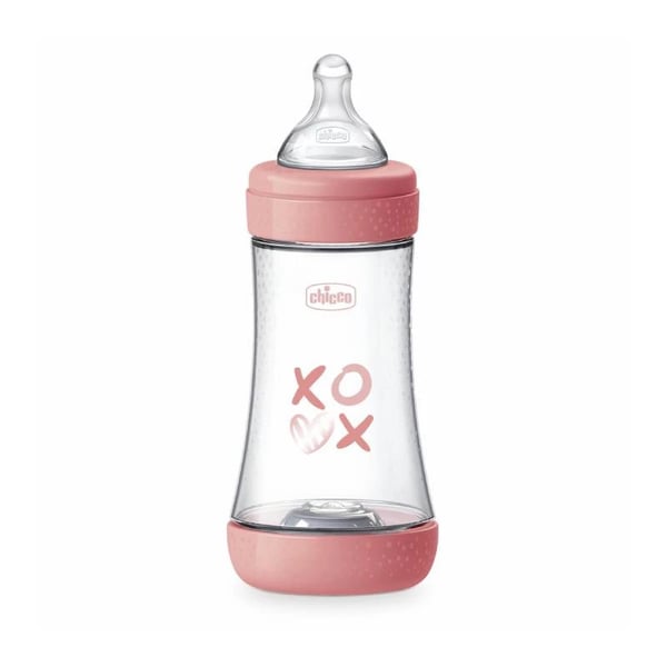 Chicco Perfect 5 Baby Bottle 240ml Medium Flow Pink