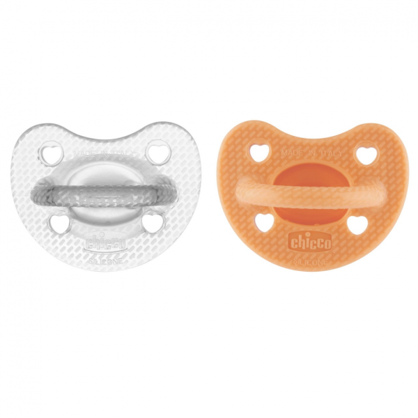 Chicco PhysioForna Luxe Pacifier Orange/Transparent 6-16M X2