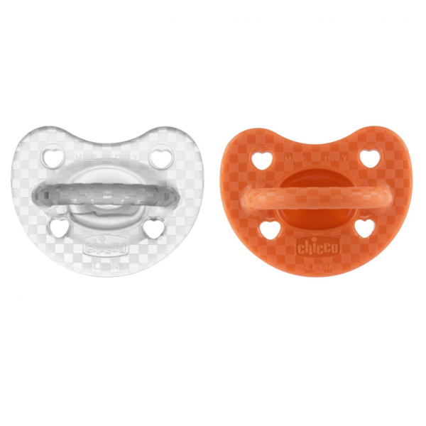 Chicco PhysioForma Luxe Pacifier Orange/Transparent 16-36M X2