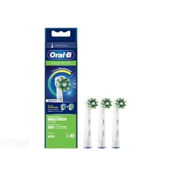 Oral B Cross Action Electric Toothbrush Refills x3