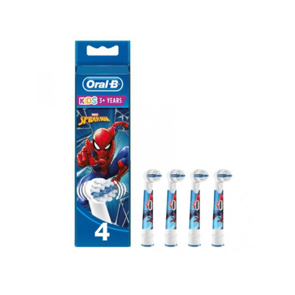 Oral B Kids Spiderman Electric Toothbrush Refill x4