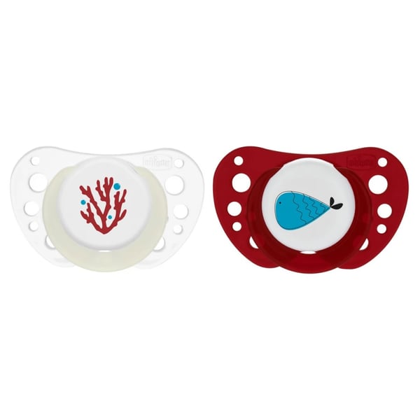 Chicco Physio Air Pacifier Transparent/Red 16-36M X2