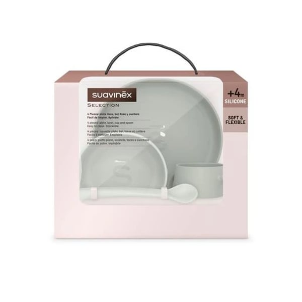 Suavinex Silicone Dishware Soft & Flex Green 4M+