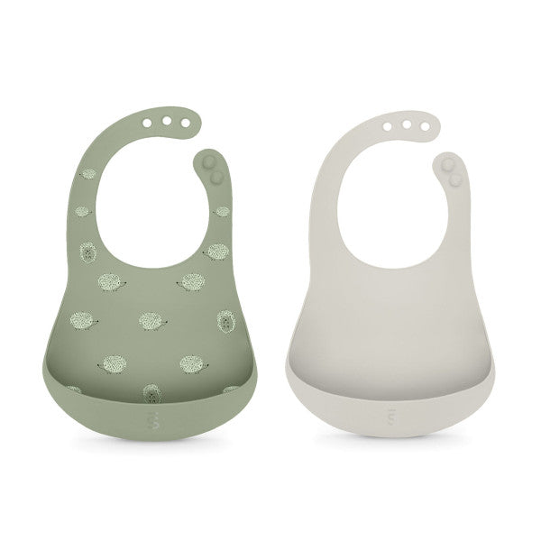 Suavinex Soft Flex Silicone Bib Green/Grey