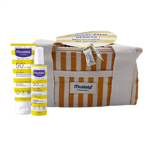 Mustela Solar Kit with Yellow Toiletry Bag