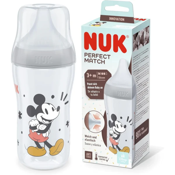 Nuk Perfect Match Mickey Silicone Teat Bottle M 260ml
