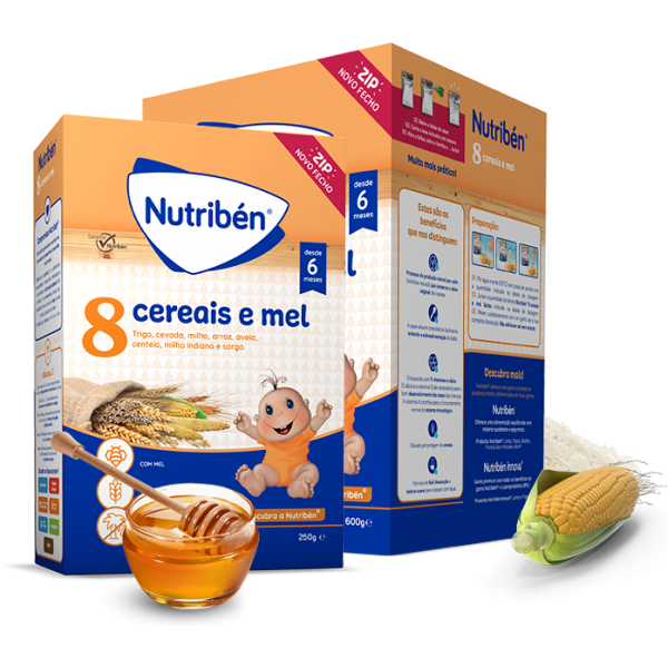 Nutribén Flour 8 Cereals and Milky Honey 6M 600G