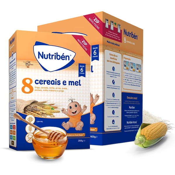 Nutribén Flour 8 Cereals and Milky Honey 6M 600G