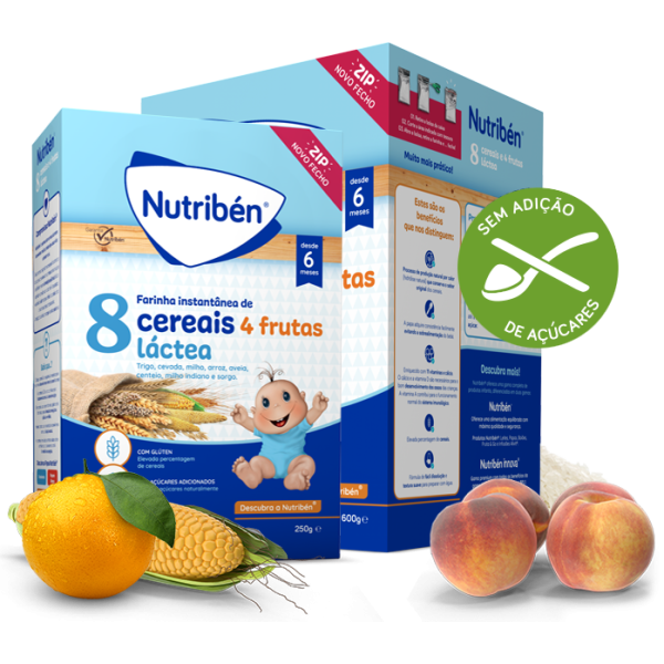 Nutribén Dairy Flour 8 Cereals 4 Fruits 6M 2x300g